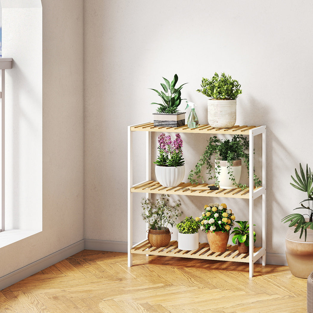 Bamboo Storage Rack Natural Shelf Shoe Organiser Home Decor