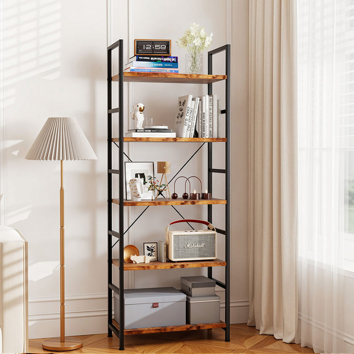5 Tier Open Bookshelf Display Storage Unit