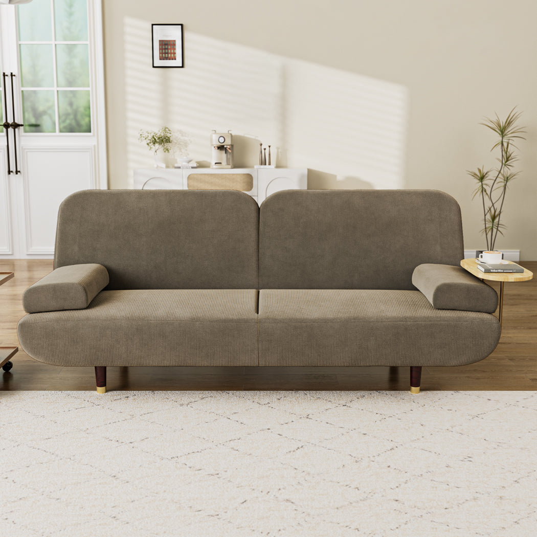 LEVEDE CONVERTIBLE SOFABED WITH USB CHARGE AND SIDE TABLE - Levede