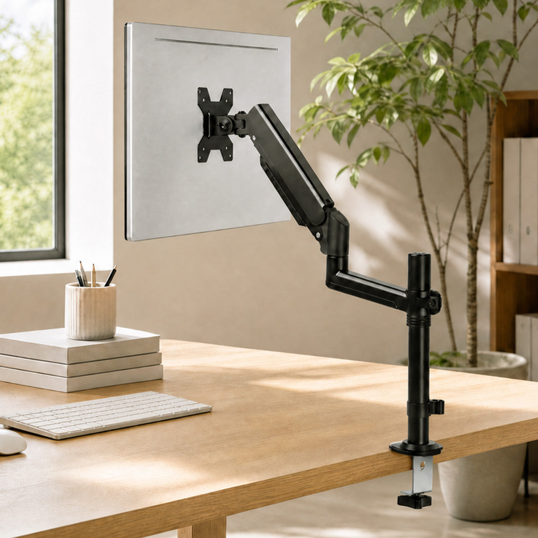 Single Monitor Arm Adjustable 2-Way Desk Mount Rotatable 13-32 inch Black