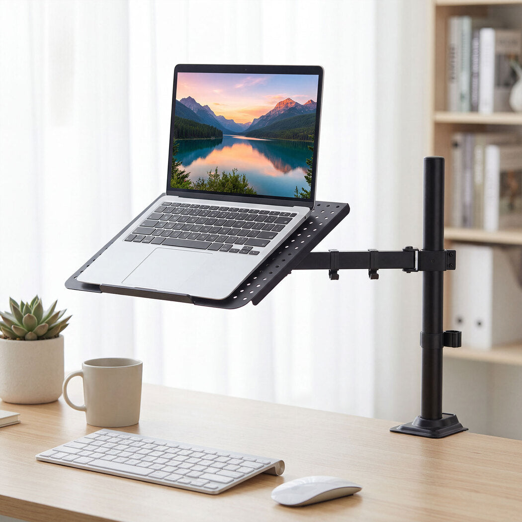 Single Monitor Arm Desk Mount for 13-32 Inch Height Adjustable Black