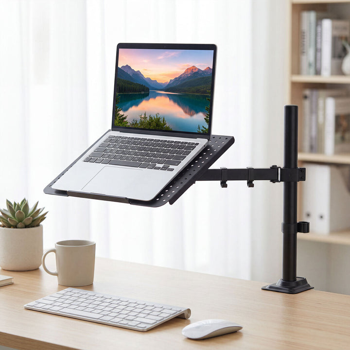 Single Monitor Arm Desk Mount for 13-32 Inch Height Adjustable Black