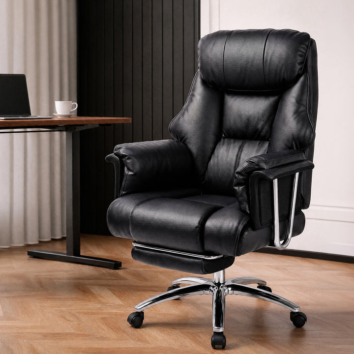Gaming Chair Ergonomic With Footrest 150°Recline for Home Office Black