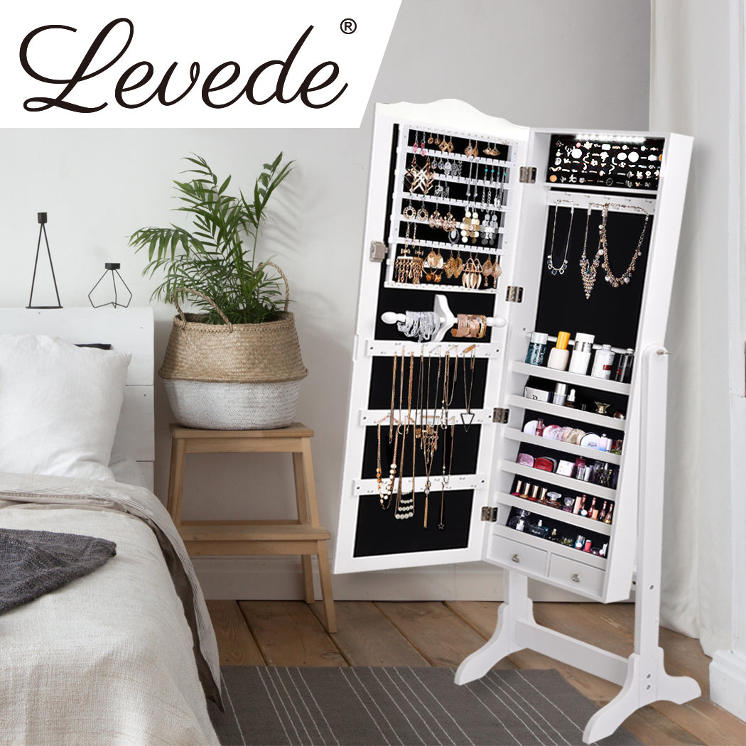 Levede Mirror Jewellery Cabinet Storage - Levede