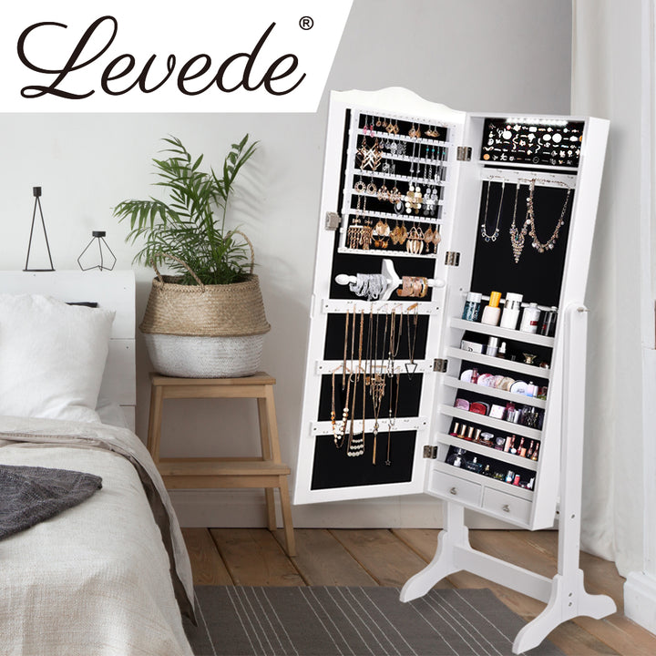 Levede Mirror Jewellery Cabinet Storage - Levede