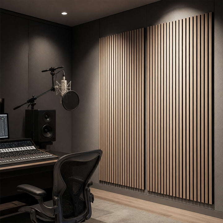Acoustic Wall Panels 4pc NRC>0.7 120 x 60cm for Interior Wall Decor Oak