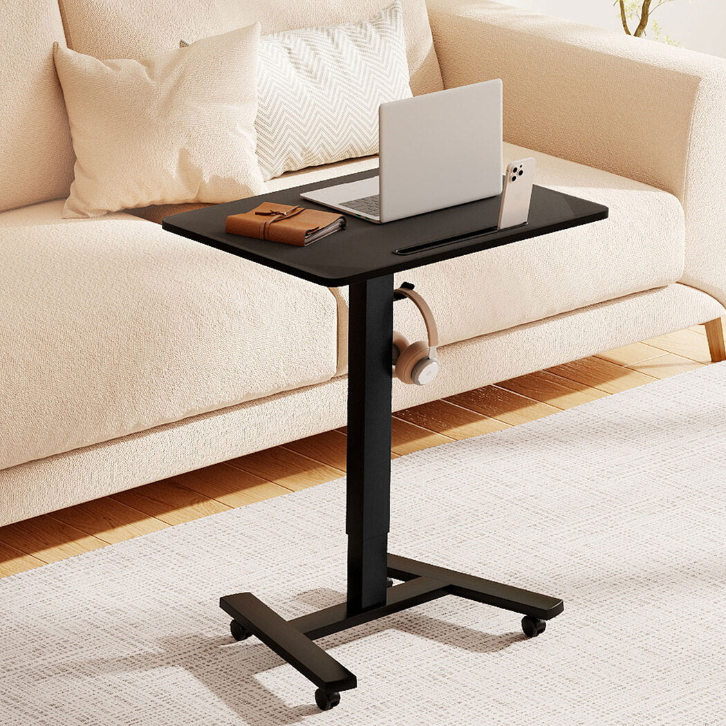 Mobile Standing Desk Adjustable Height Table Laptop Rolling Desk Wheels