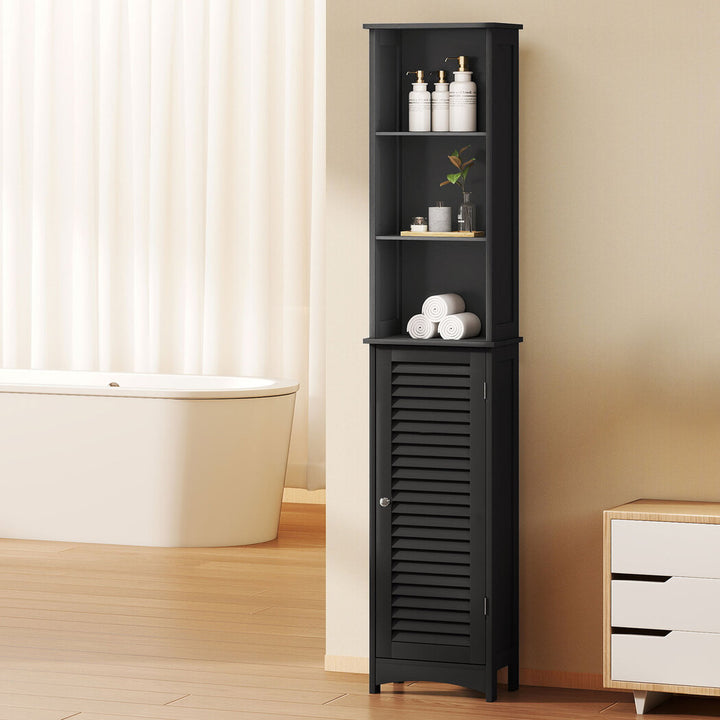 Tall Bathroom Cabinet Storage 166cm Tallboy Cupboard Adjustable Shelf