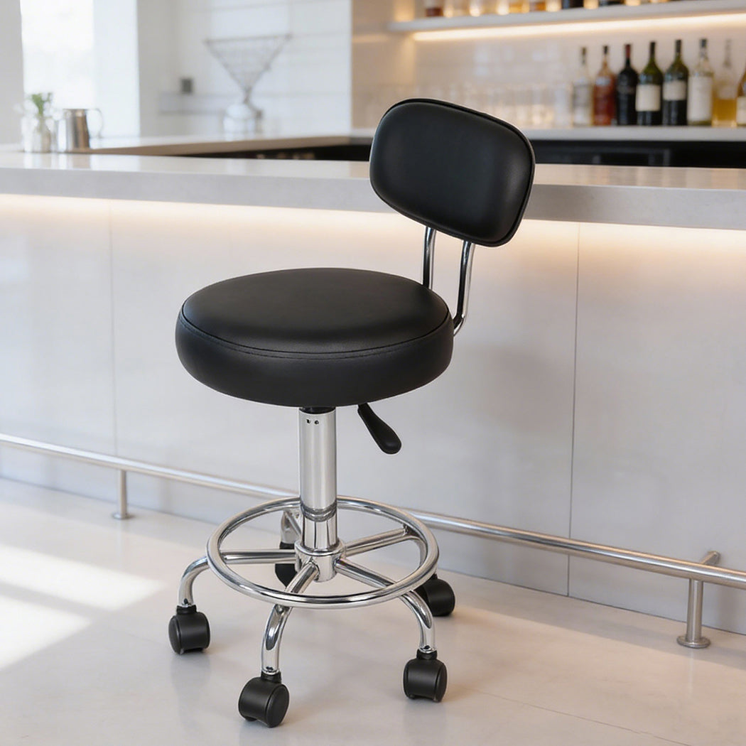Swivel Office Chair Low Back Round Rolling Stools Height Adjustable