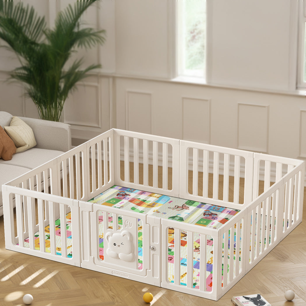 Kids Playpen Baby Safety Gate With Lock Toddler Play Game Toy 12 Panel