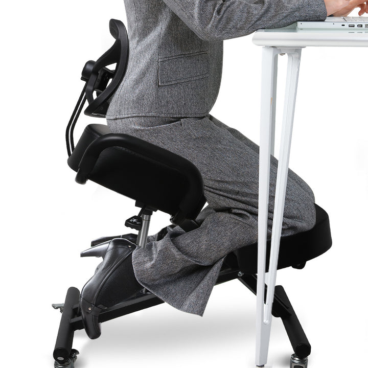 Levede Kneeling Chair Office Ergonomic Black-1831592609685049350