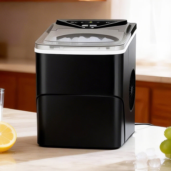 Portable Ice Maker Machine with Self-Cleaning For Home Bar Black