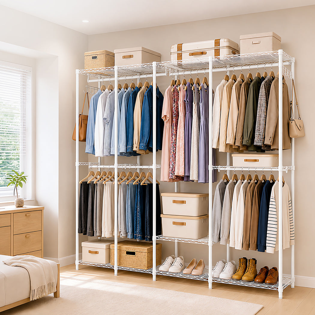 Heavy Duty Clothes Rack Organizer 500kg Carbon Steel Bedroom