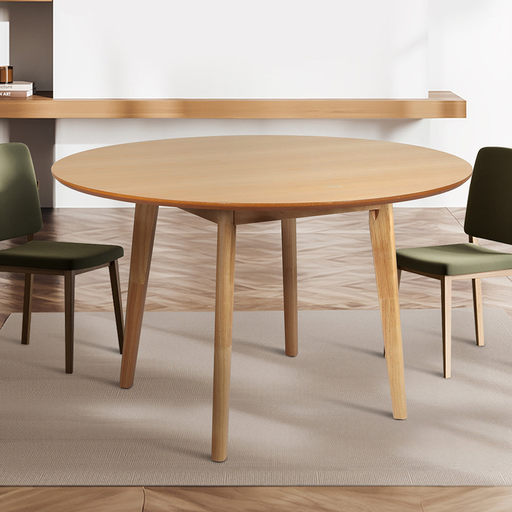 Levede Dining Table Round Rubberwood Base 100cm and 120cm - Levede