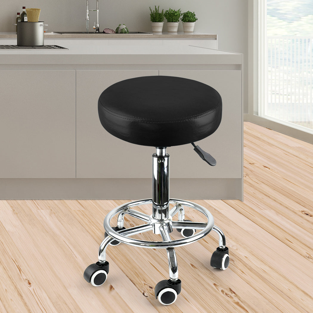 Levede Salon Stool Swivel Bar Stools Black-1831593081380671495