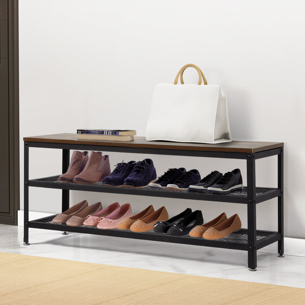 Levede 3-Tier Shoe Rack Bench Storage Cabinet - Levede