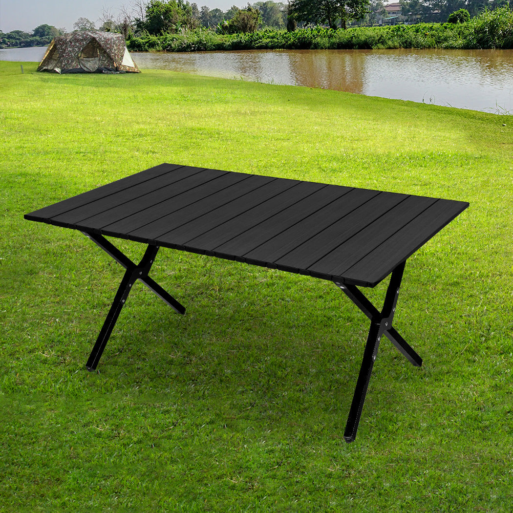 Levede Folding Camping Table Portable Black - Levede