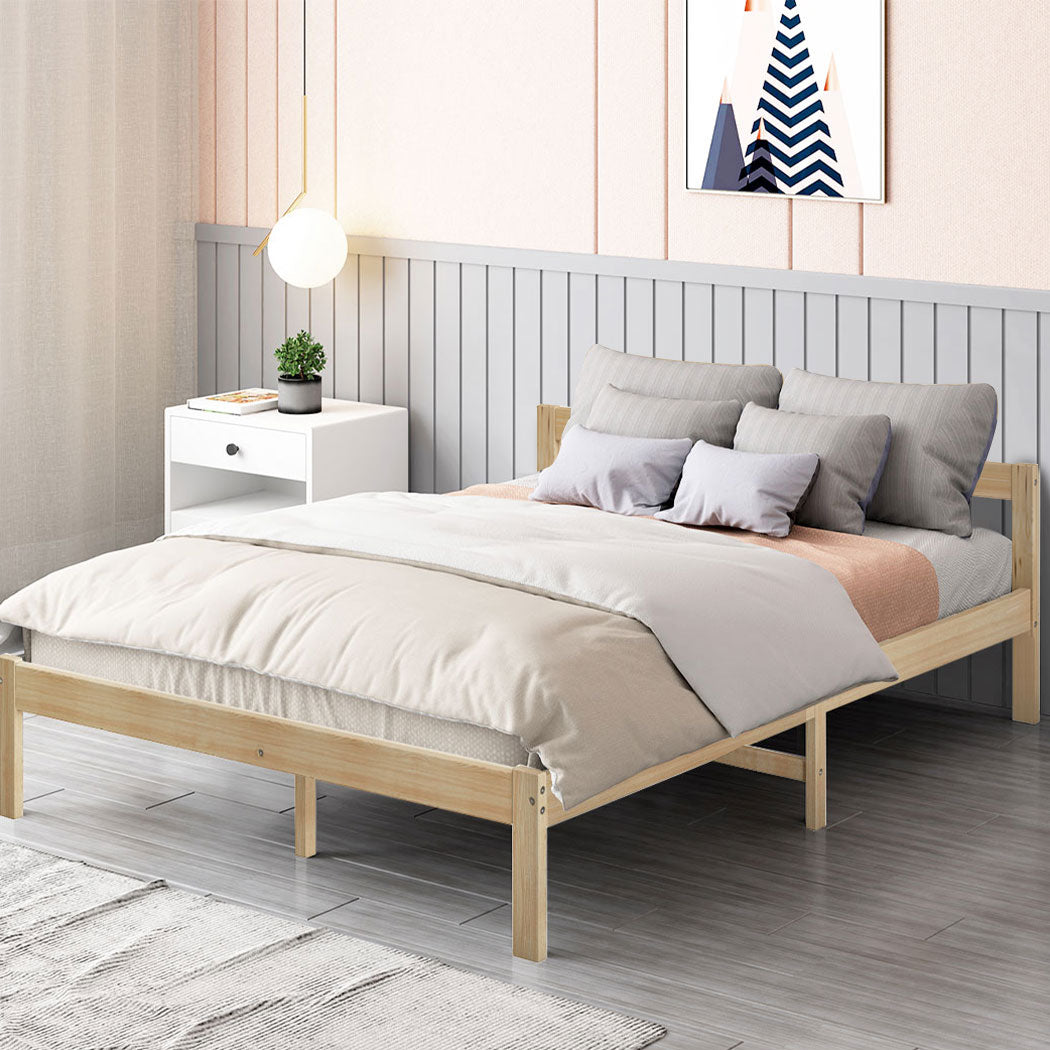 Levede Wooden Bed Frame Natural - Levede