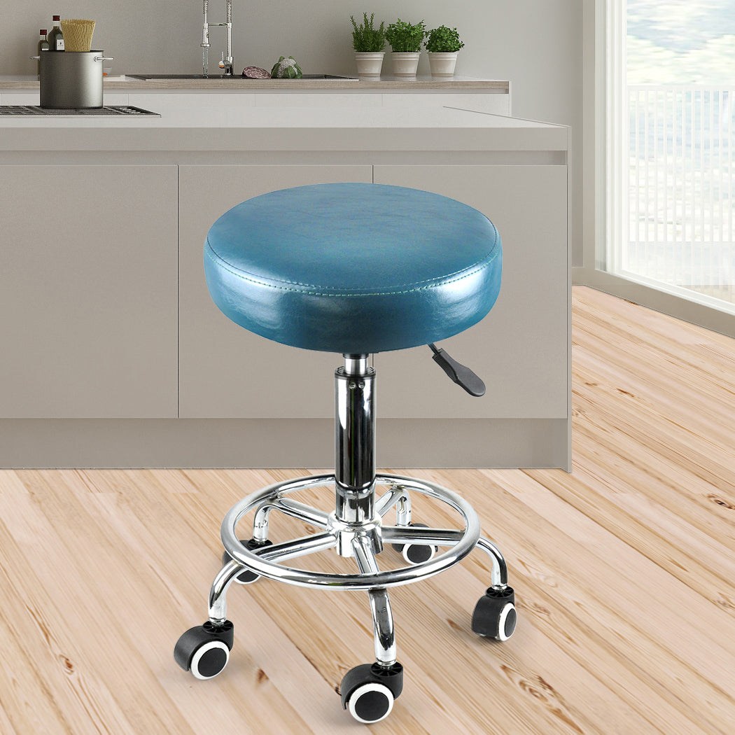 Levede Bar Stools Salon Stool Swivel Teal-1831593081519083526