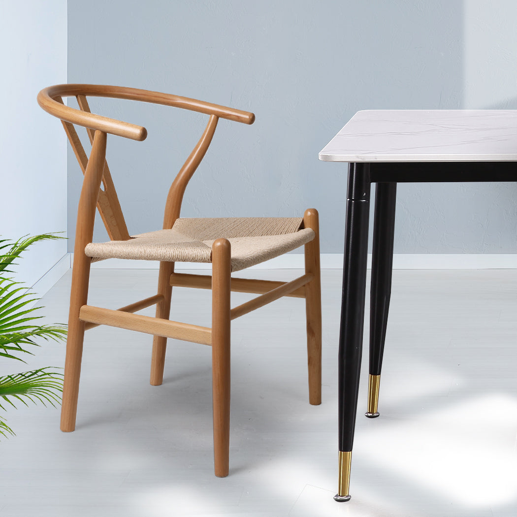 Oak Wishbone Chair x 2 - Levede