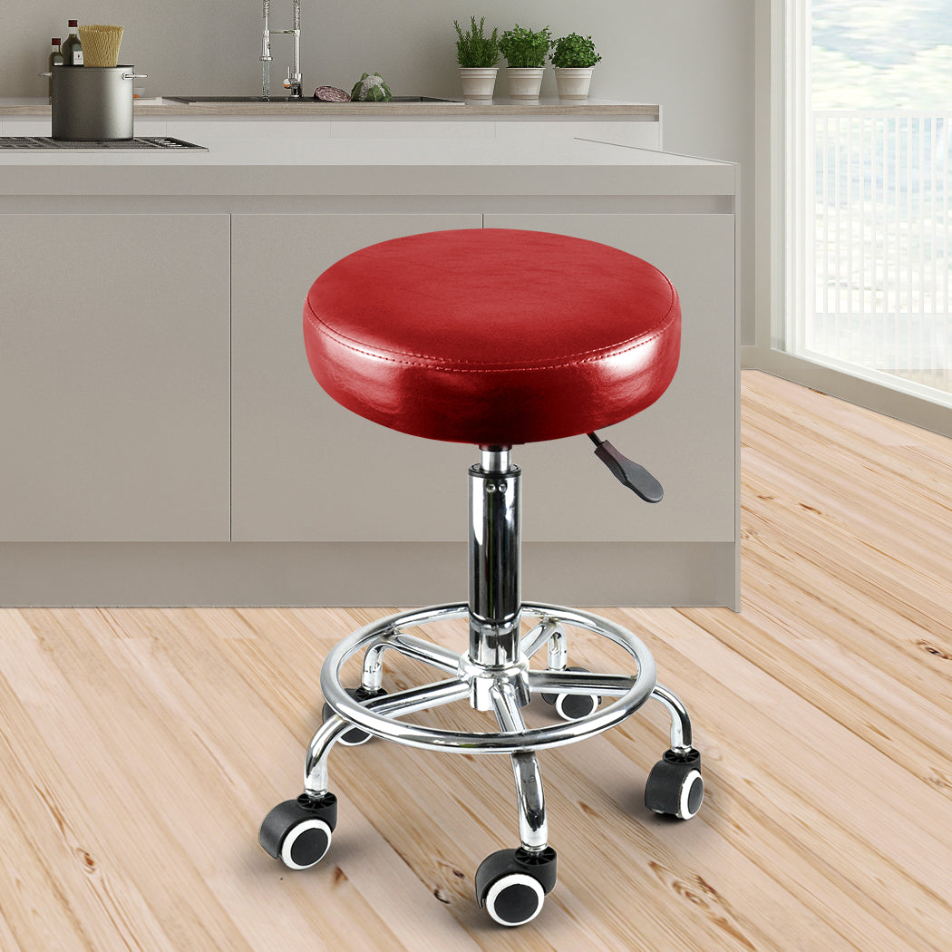 Levede Salon Stool Swivel Barber Stools Red-1843791304723664903