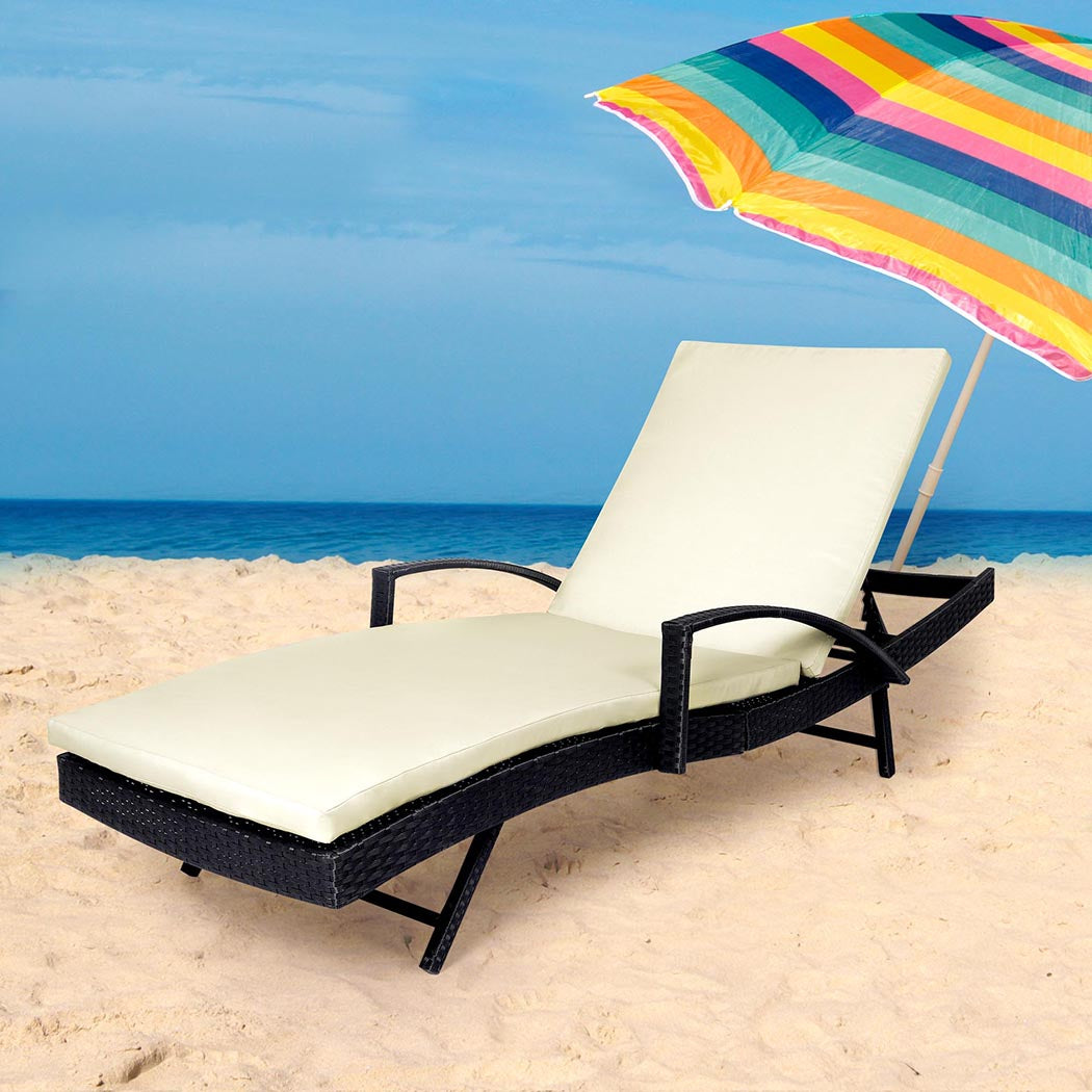 Levede Outdoor Sun Lounger Furniture Wicker Lounge - Levede