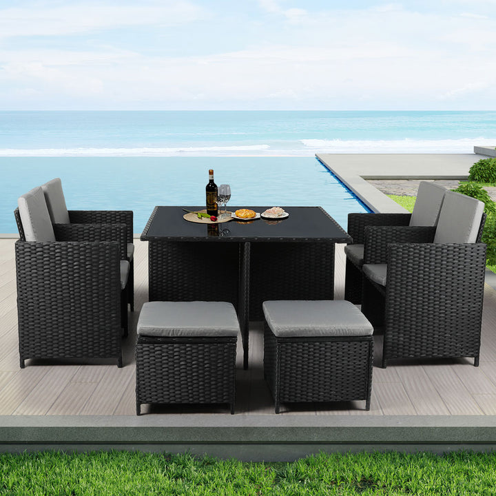 Levede 9PCS Outdoor Table Chair Set - Levede