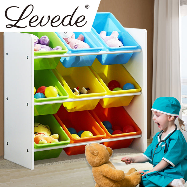 Levede 9 Bins Kids Toy Box Bookshelf - Levede