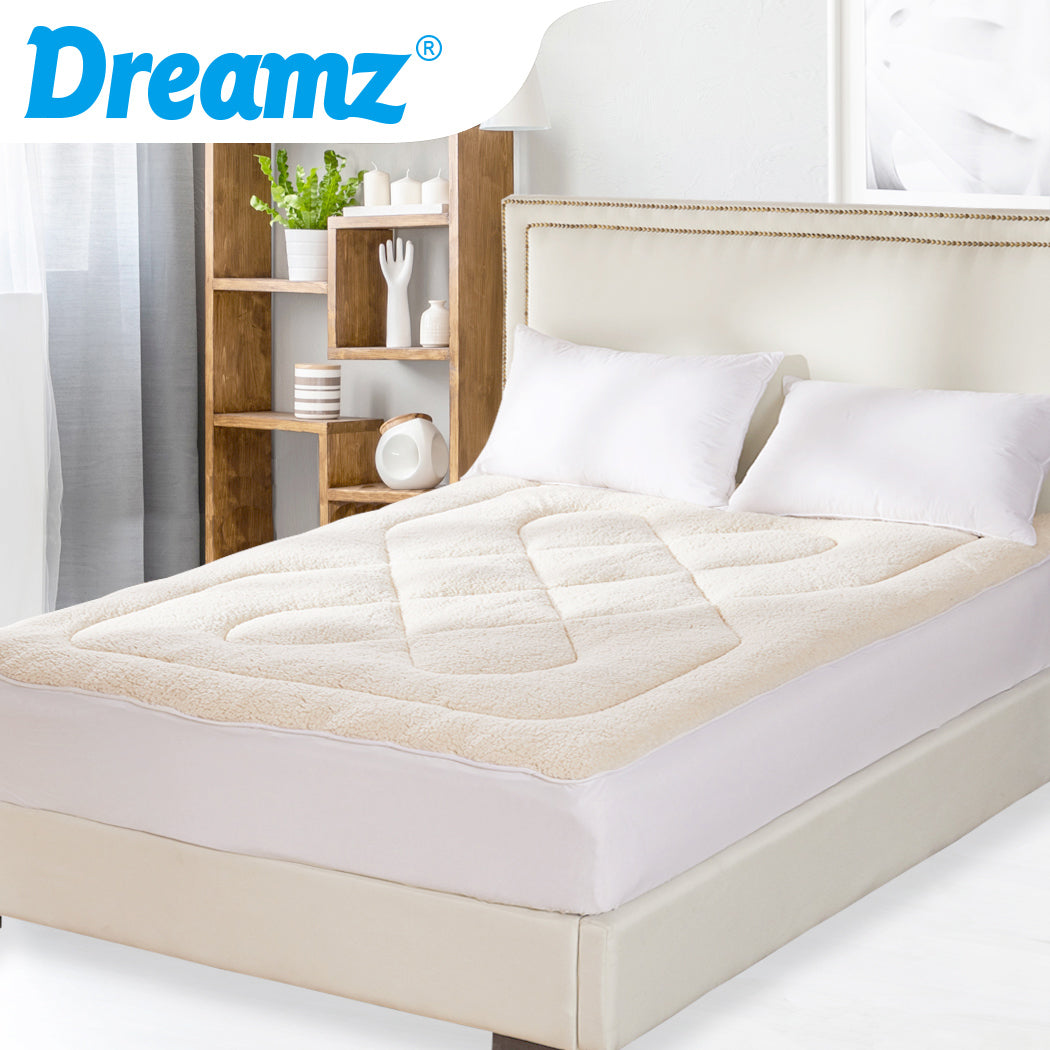 DreamZ Mattress Topper 100% Wool Underlay - Levede