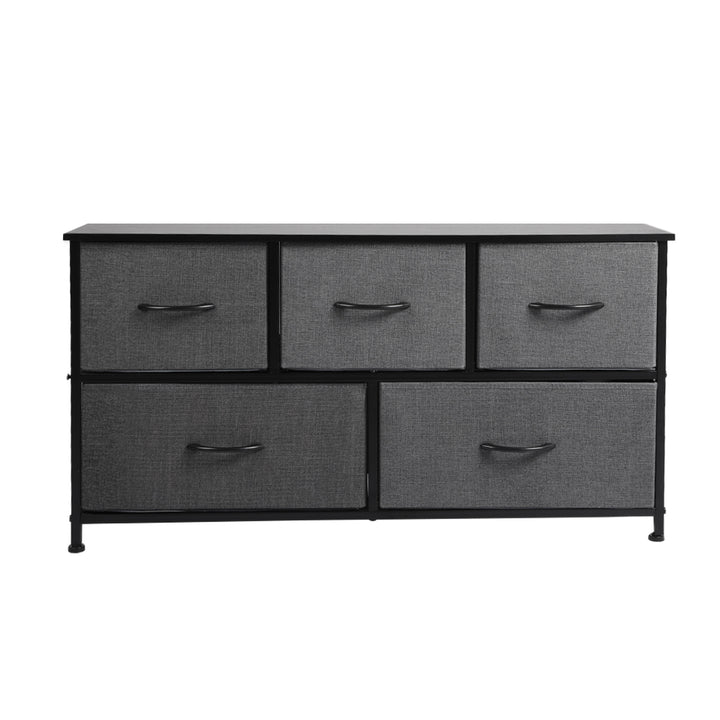 Lowboy Fabric 5-Drawer Chest of Drawers