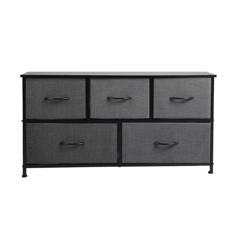 Lowboy Fabric 5-Drawer Chest of Drawers