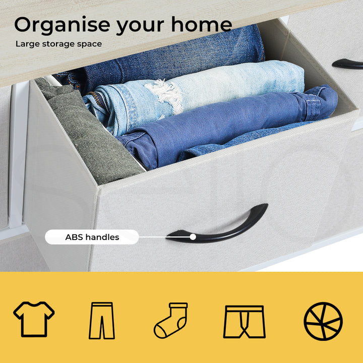 Lowboy Fabric 5-Drawer Chest of Drawers 