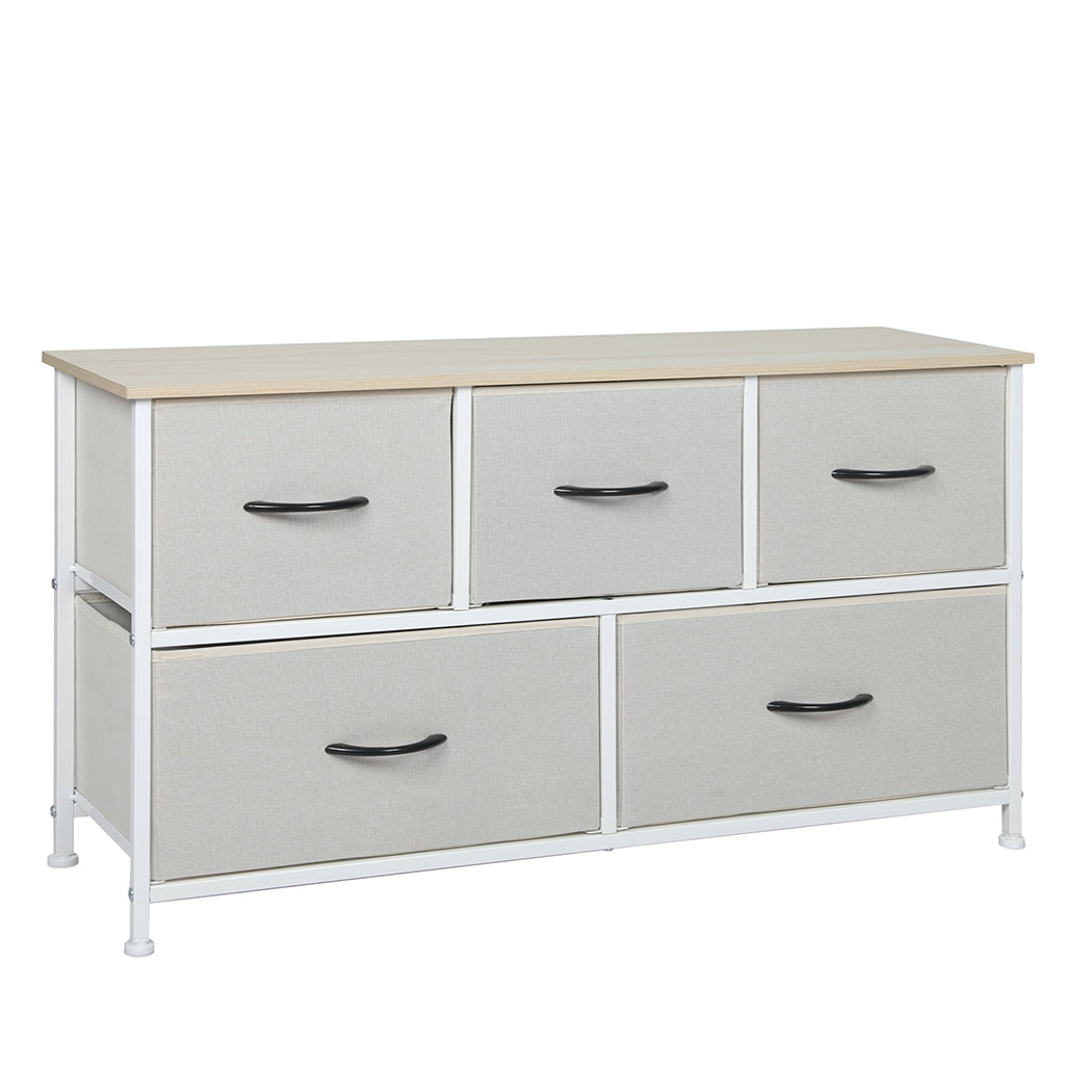 Lowboy Fabric 5-Drawer Chest of Drawers