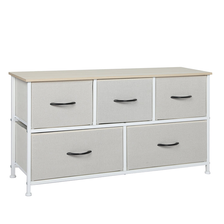 Lowboy Fabric 5-Drawer Chest of Drawers