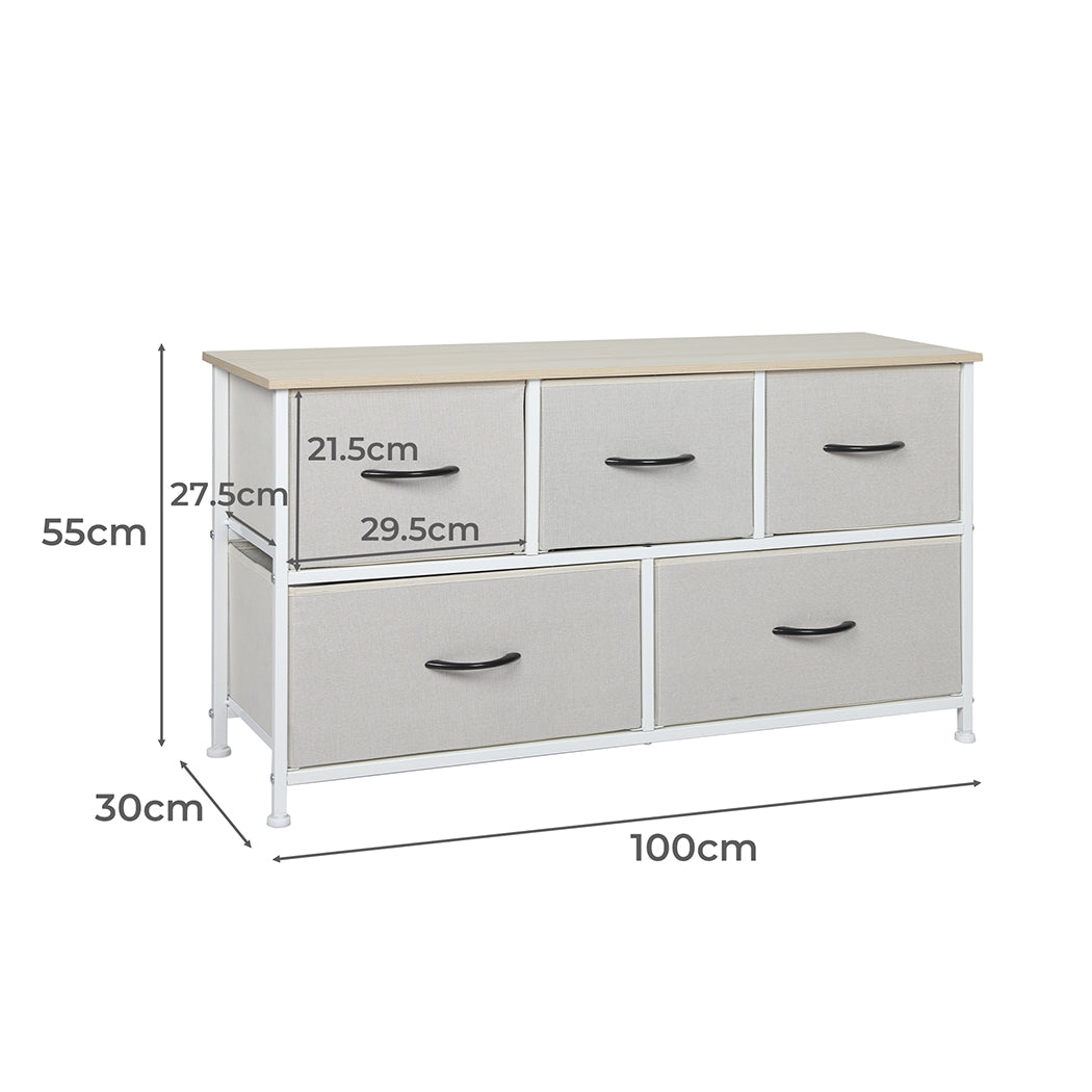 Lowboy Fabric 5-Drawer Chest of Drawers Dimensions 