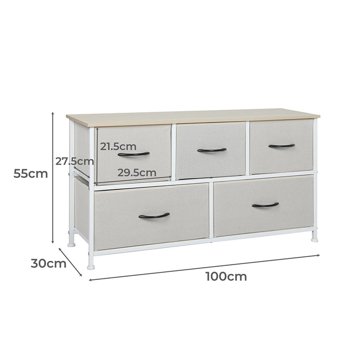 Lowboy Fabric 5-Drawer Chest of Drawers Dimensions 
