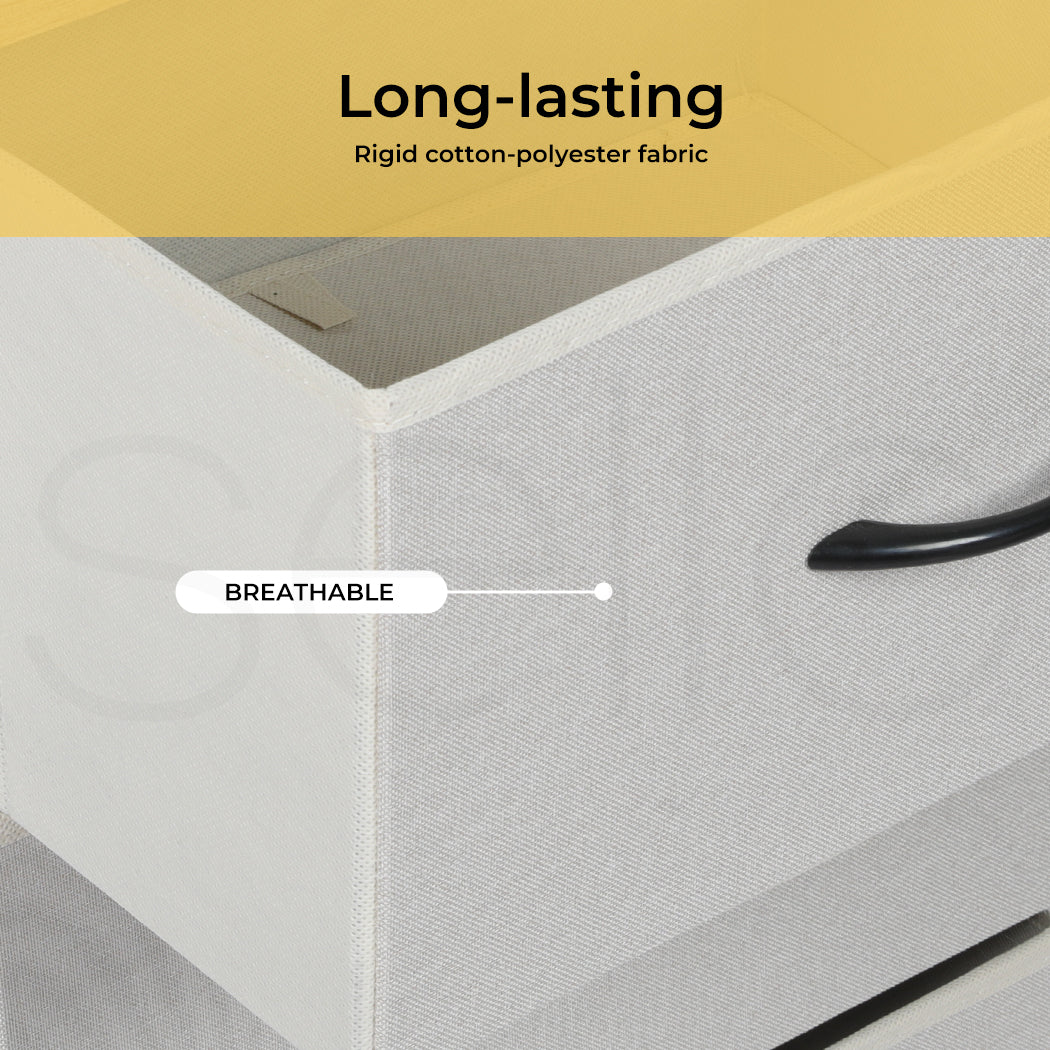 Lowboy Fabric 5-Drawer Chest of Drawers with breathable fabric 