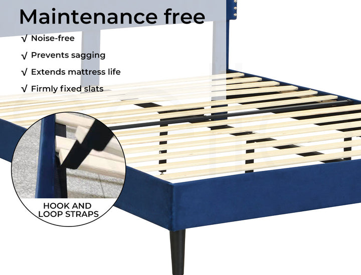 Mattress Base – Luxurious Velvet Backboard