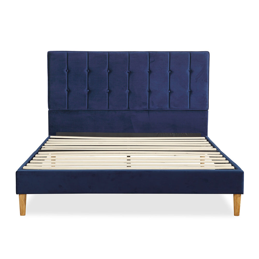 Mattress Base with Velvet Headboard