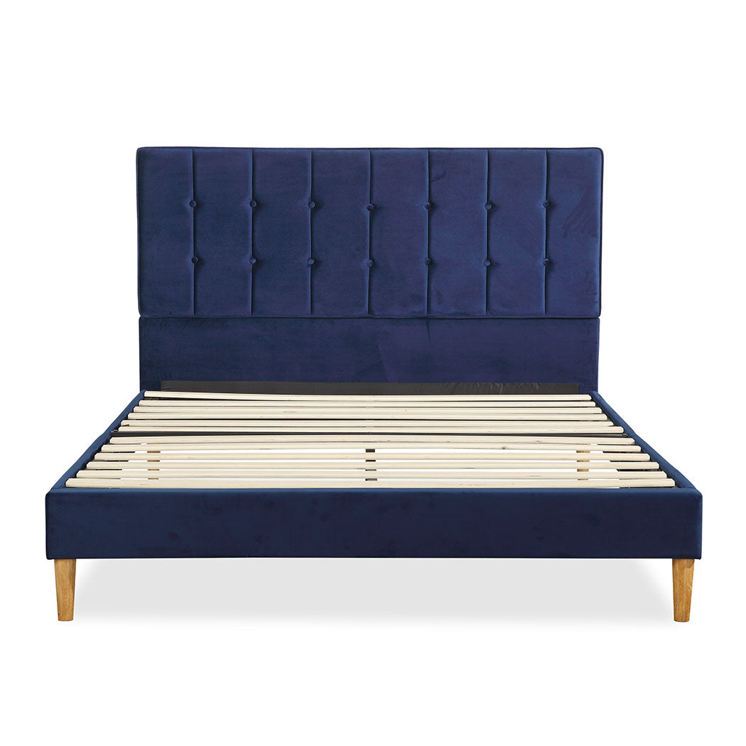 Mattress Base with Velvet Headboard