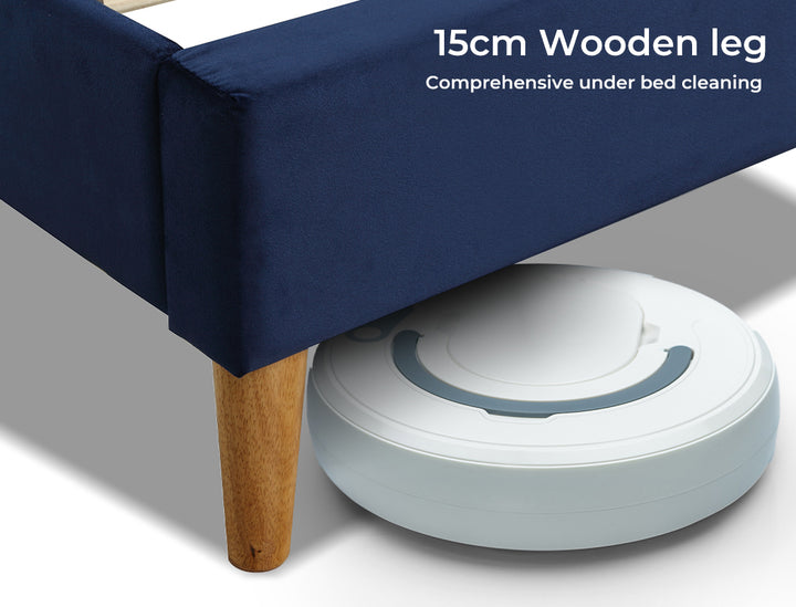 Mattress Base with Velvet Headboard