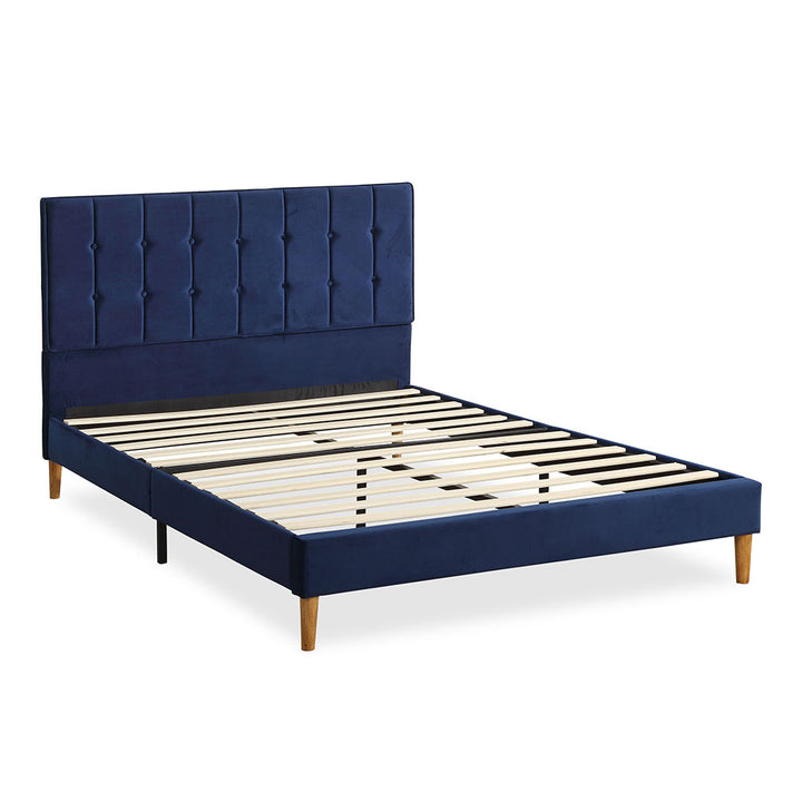 Mattress Base with Velvet Headboard