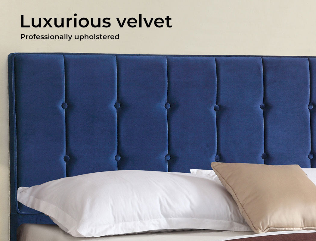 Mattress Base with Velvet Headboard