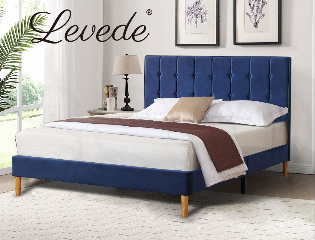 Mattress Base with Velvet Headboard