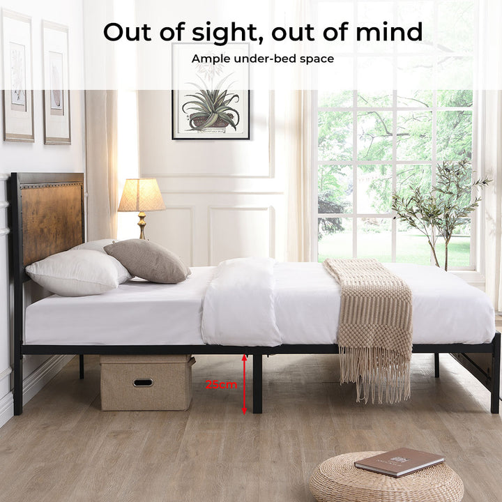Metal Bed Frame Shas 25cm space under bed 