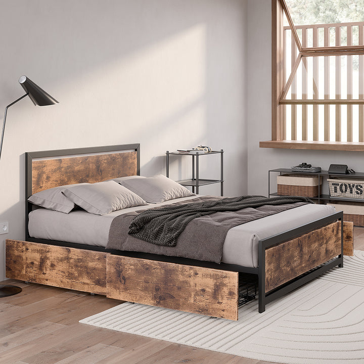 Levede Industrial Bed Frame in bedroom