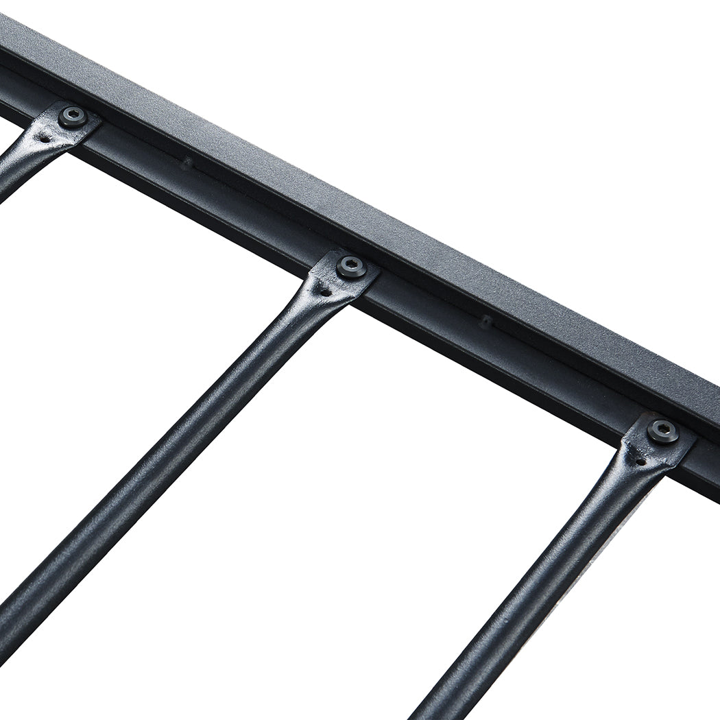Metal Bed Frame with Storage has metal slats 