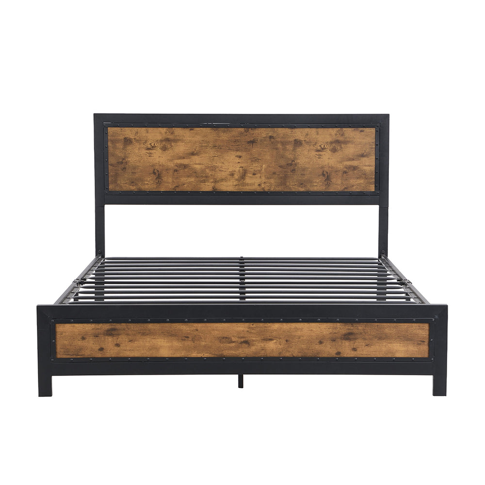 Metal Frame Bed with Storage Drawers