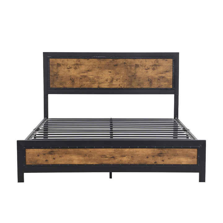 Metal Frame Bed with Storage Drawers