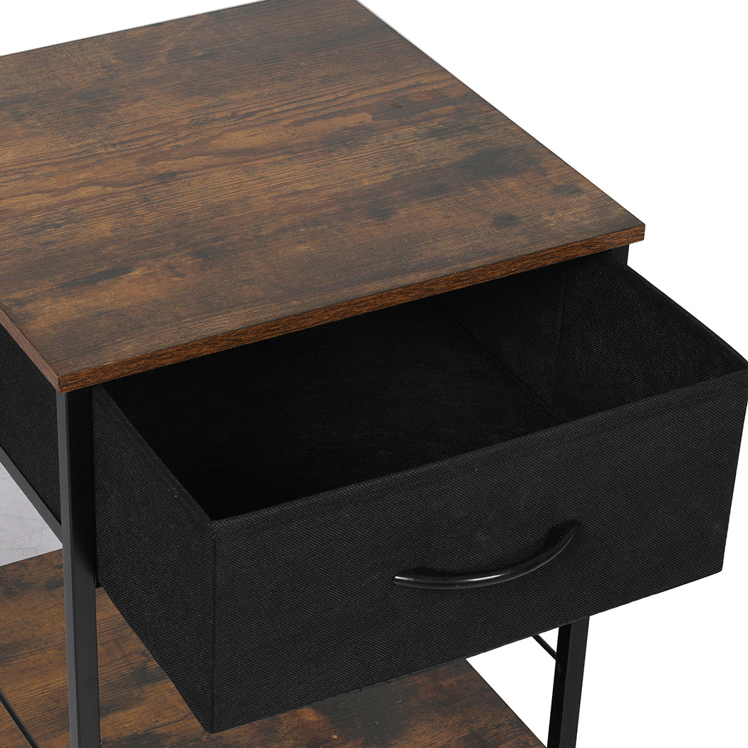 Metal Frame Bedside Table Drawer